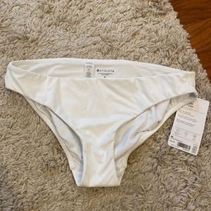 Athleta White Clean Medium Swim Botton